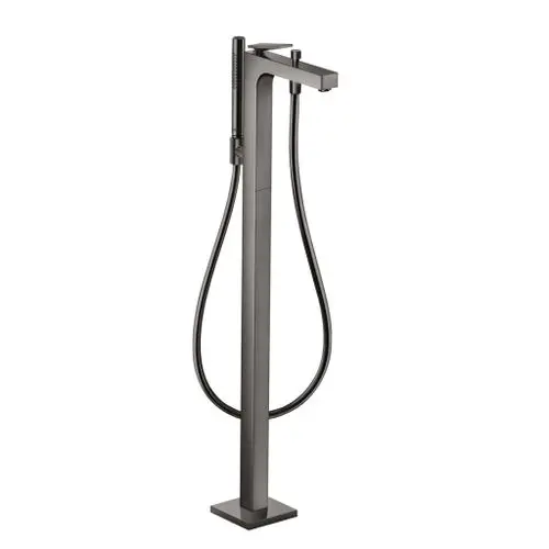 Bodenstehender Wannenmischer mit Hebelgriff in Polished Black Chrome, hergestellt von AXOR. Präsentiert ein schlichtes, geradliniges Design.